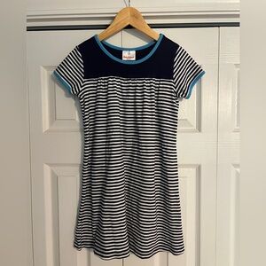 Hanna Andersson Navy and White Striped Dress